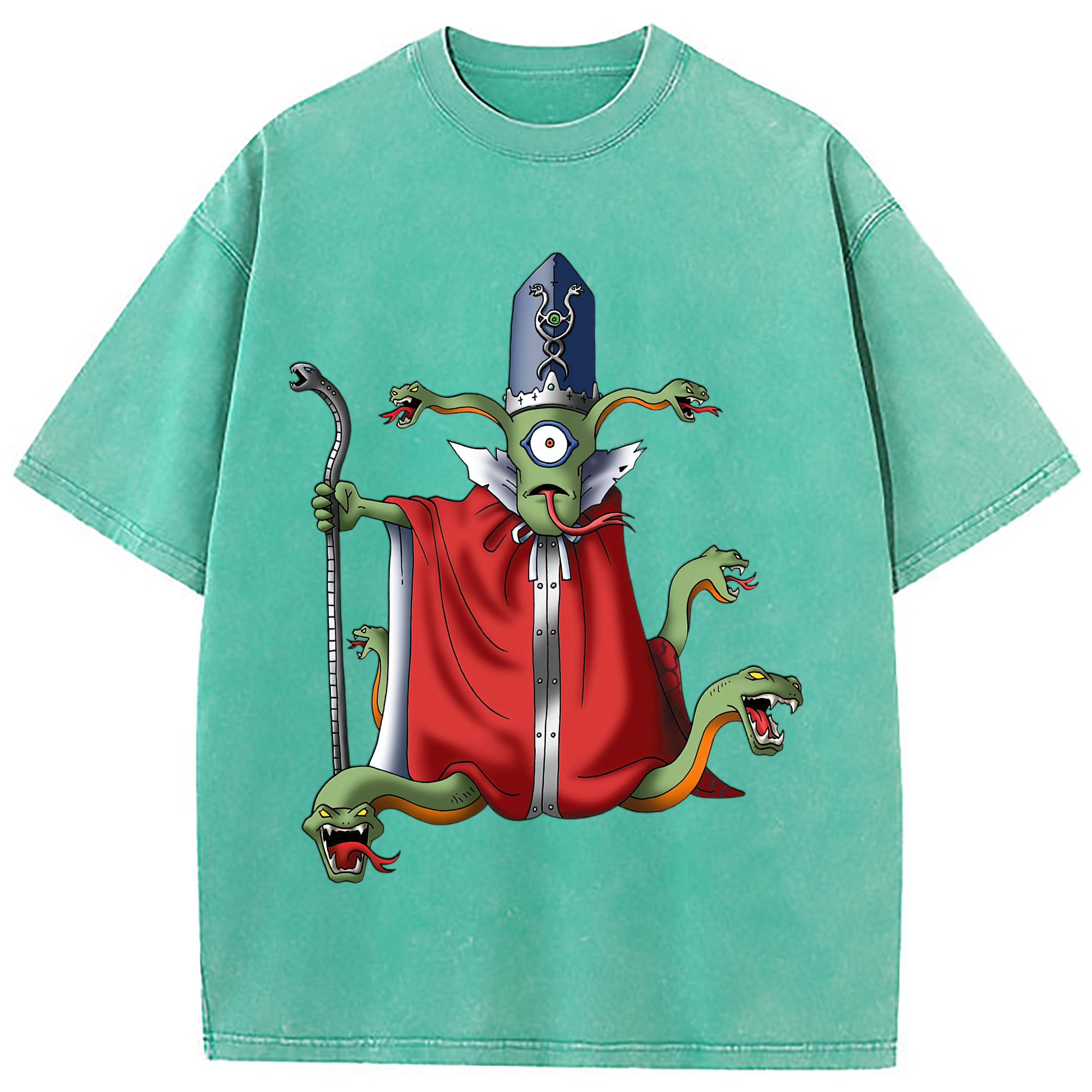 （画像用） ドラゴンクエスト Doragon Kuesuto Dragon Quest 綿100% ヴィンテージ風 半袖Tシャツ（フロントプリント）